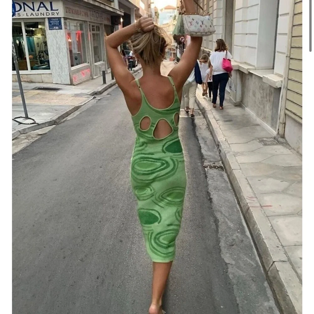 Sunny Hockney Dress Kendall Jenner Green Sunny Dress size Small - Picture 2 of 11